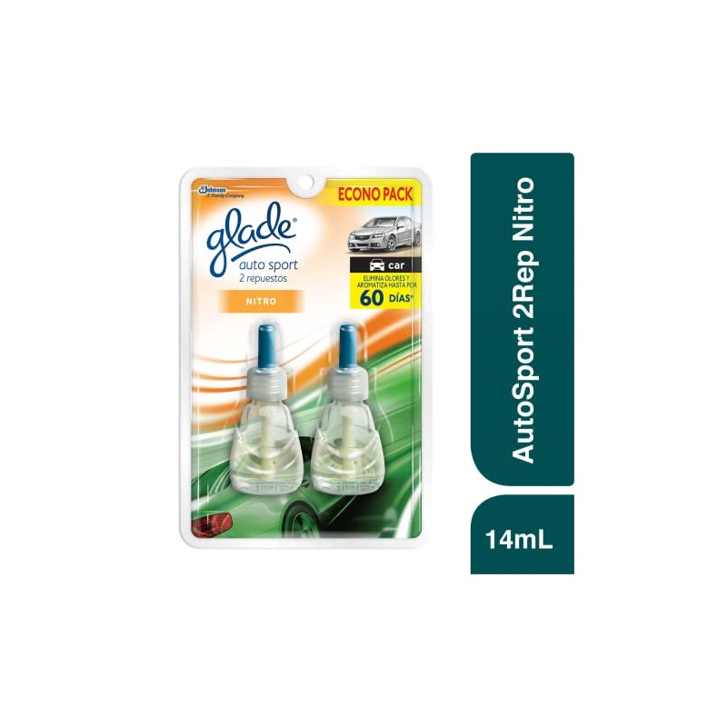 Glade Aromatizante de Ambiente Continuo para Auto, Repuesto, Aroma Auto