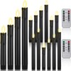 Retisee 12 Pcs Flameless Taper Candles with Timer Remote, Black