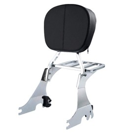 TCMT Chrome Sissy Bar Backrest Luggage Rack Fits For Harley Sportster 883 XL883 2004-2022 SuperLow 2011-2019 1200T XL1200T 2014-2017 Sportster XL1200L 2006-2011 Forty Eight XL1200X 2010-2022