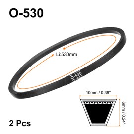 QUARKZMAN O-530 O-type V-belt 530 mm/20.9 inch inner length x 0.39 inch width x 0.24 inch height drive belt, O-type closed rubber transmission belt, pack of 2