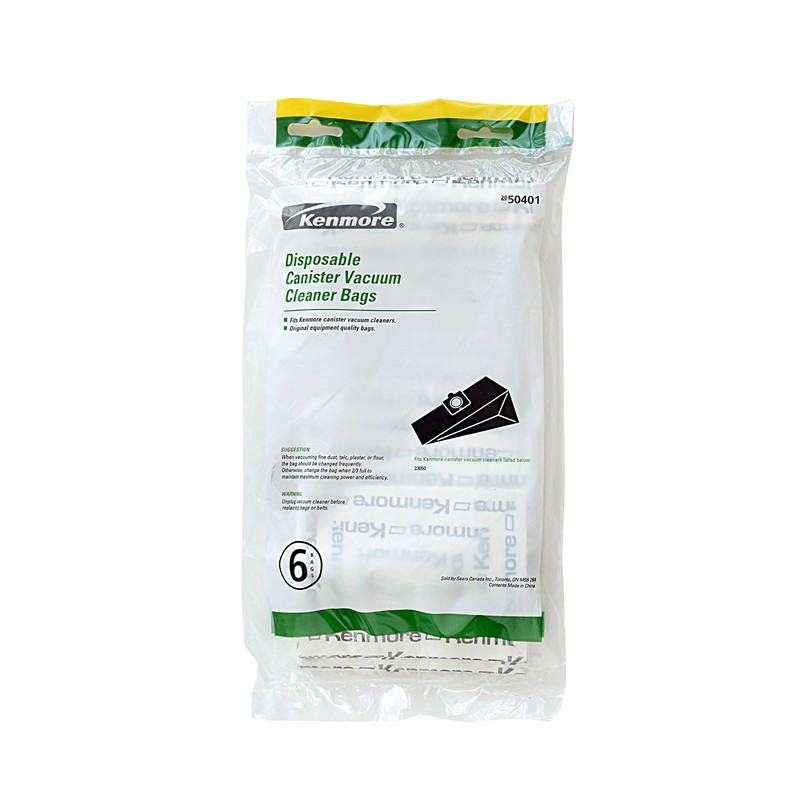50401 Genuine Canister Vacuum Bags. Package of 6 Bags.