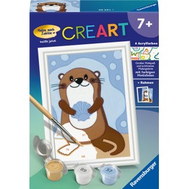 Ravensburger CreArt 20291 - Happy Otter - Painting by Numbers for Children from 7 Years