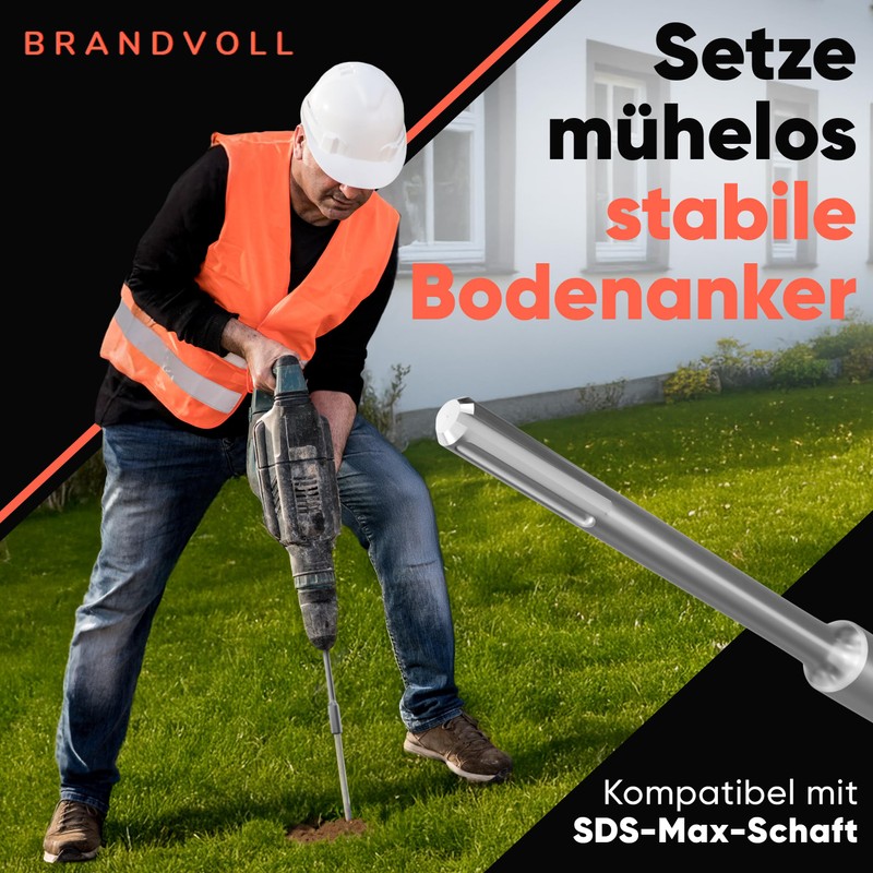 Brandvoll® SDS Max Ground Nail Driver Perfect for Countersinking Deep