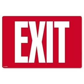 COSCO Glow-In-The-Dark Safety Sign, Exit, 12 X 8, Red
