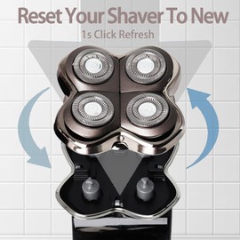 Rotary Head 4 Heads for Electric Shaver - Compatible with Pitbull Skull Shaver, Butterfly Kiss Pro and More - Face & Body Razor Heads (Pack of 3)