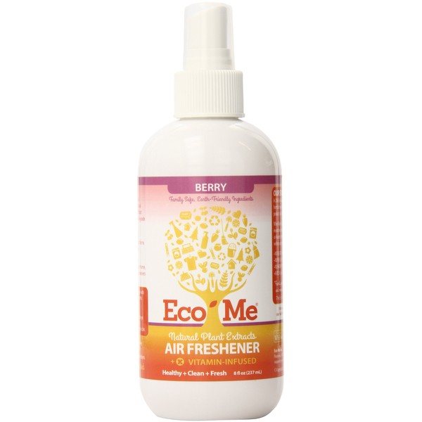 Eco-me Natural, Plant-Based, Vitamin K Infused Air Freshener, Berry, 8 Ounce Spray, Clear (ECOM-AFB108-06)