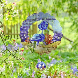 YNGFIL Whale 3D Wind Spinner Kinetic Metal Art Hanging Wind Spinner Outdoor Decoration Ocean Ornaments Decor for Yard and Garden