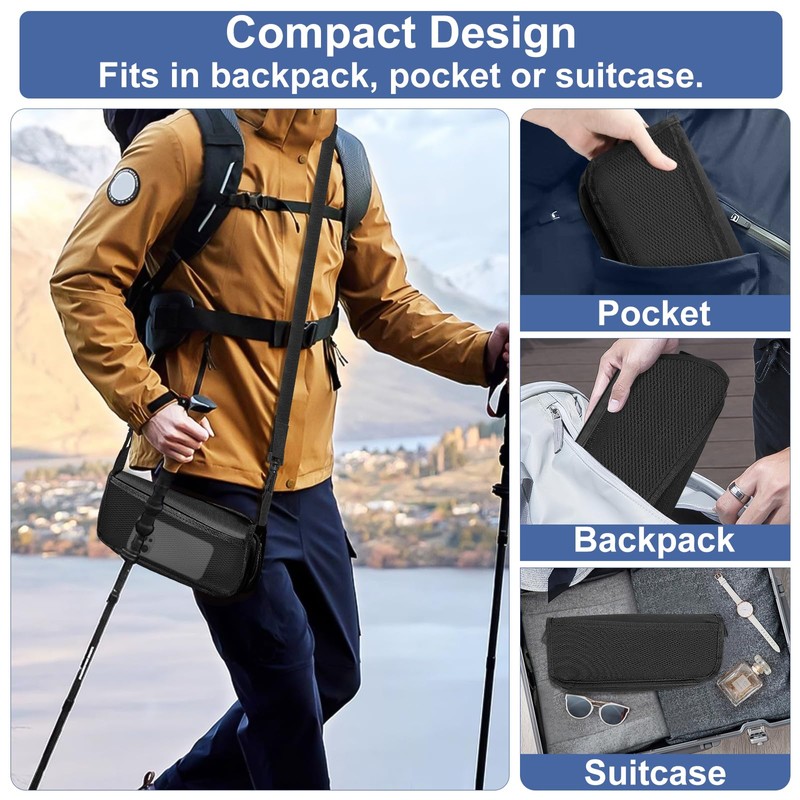 Portable Folding Camp Stool with Side Pocket, Lightweight Foldable Camping
