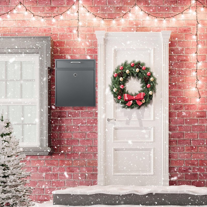 Yaocom Locking Mailbox with Key for Outdoor Large Wall Mount