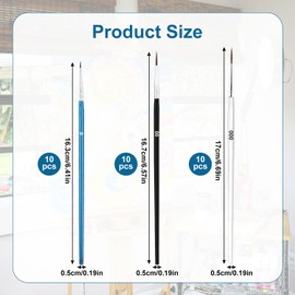 30pcs Tiny Detail Paint Brushes, Fine Paint Brush with 3 Sizes #0#00#000 Small Liner Tip Paint Brush for Crafts Watercolor Acrylics Oil Face Art Miniature Painting(Blue, Black, White)