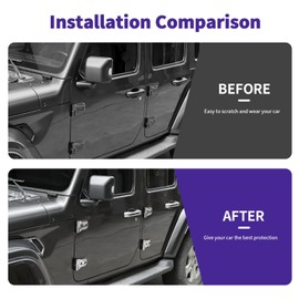 SQQP 24PCS Full Set Exterior Decoration Trim Kit Fit for 2018-2024 Jeep Wrangler JL JLU 2/4 Doors, Door & Hood Hinge Covers Door Handle Side Vent Tailgate Hinge Cover Trim(Chrome)