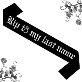 Wonmelody Gothic Bachelorette Party Decor Rip to My Last Name Bachelorette Sash Rip to Her Last Name Bachelorette Decor Gothic Bridal Shower Sash for Rip Single Life Bride or Die Engagement Wedding