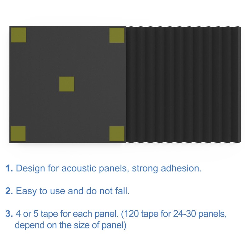 EGINO 120 Pack Double-Sided Adhesive Tape for Acoustic Soundproofing Foam