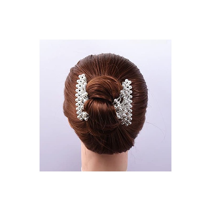 FXQHAN Easy Stretch Beaded Hair Combs Double Magic Slide Metal