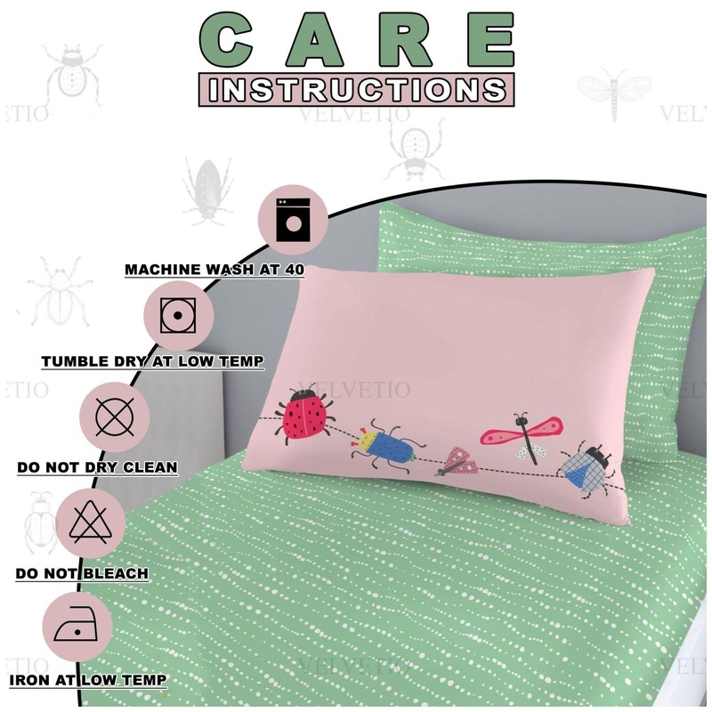 VELVETIO Luxury Kids Fitted Sheet with Matching Pillowcase, Boys &