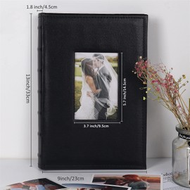 RECUTMS Photo Album 4x6 Pictures 300 Pockets Premium Leather Cover of Wedding Family Memory Photo Albums Book with Writing Space Memo Holds 300 Horizontal Photos
