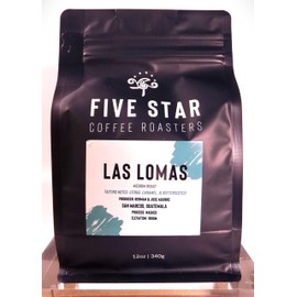 Five Star Coffee Roasters "Las Lomas" Small Batch Roasting Organic Medium Roast Whole Bean 12ox bag, Holly Springs, NC