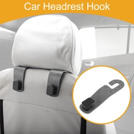 Partuto 2 Pcs Universal Car Seat Headrest Hook for Most Cars, SUVs, and Trucks Car Seat Back Organizer Hooks Sturdy Gray 6.30"x1.65"