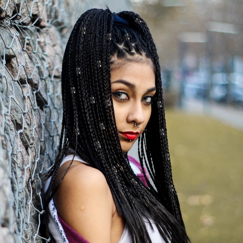 50 Pcs Black Dreadlock Beads Braids Accessories Metal Tube Beads