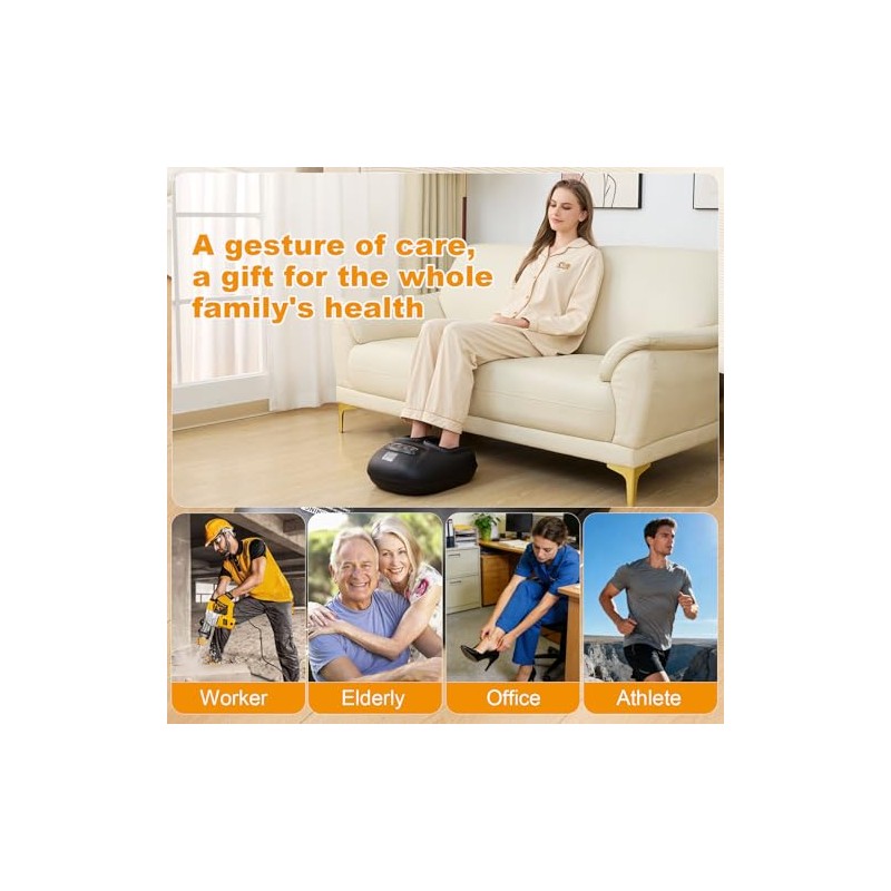 LINGTENG Foot Massager with Heat, Shiatsu Foot Massager