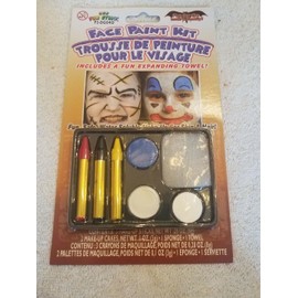 Unbranded Face Paint Make Up Kit - Blue & White Cakes / Red, Black, Yellow Sticks FSDG04D