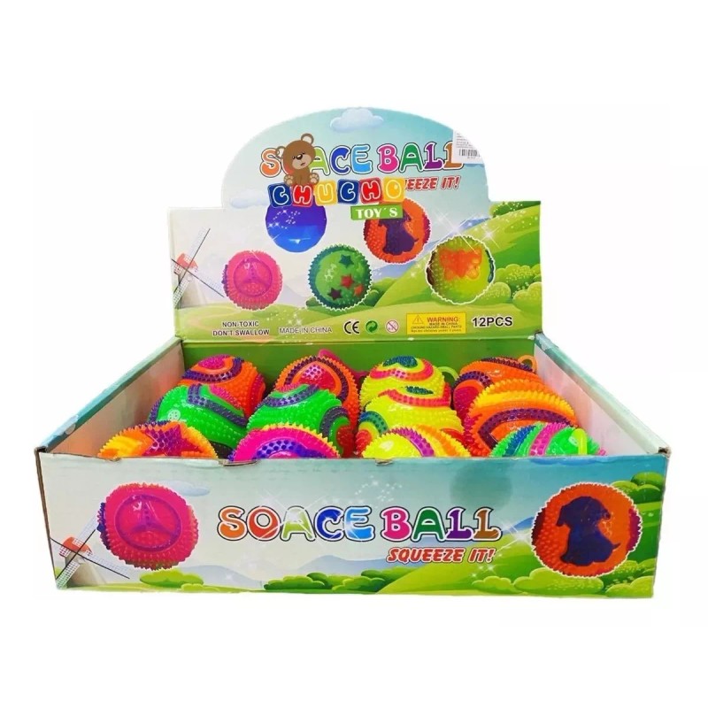 DAS 24 Pelotas Figuras Luz Led Juguete Piñata Fiesta Bolo