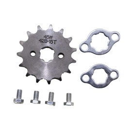 Trkimal Motorcycle Front Sprocket for 50cc 70cc 90cc 110cc 125cc 140cc 160cc Dirt Pit Bike, Mini Bike, TaoTao, Roketa, Coolster, Sunl, Lifan, Loncin, ATV, Quad, 4 Wheeler, Moped (428-15T, 17mm)
