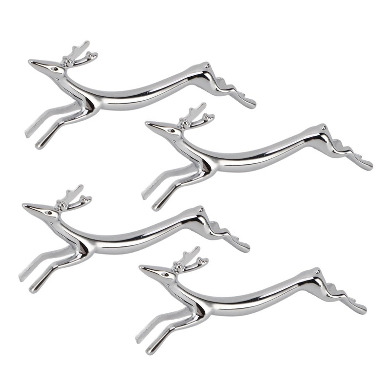 4PCS Cutlery Rest Silver Chopstick Stand Electroplated Polished Zinc Alloy