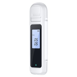 Portable Alcohol Detector Handheld Non-Contact Breath Blow Tester with LED Display Screen 3-color Indicator Light White(%BAC)