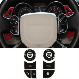 BEBECAR Alloy Steering Wheel Button Patch Trim Cover For LR Range Rover Vogue 2013-17