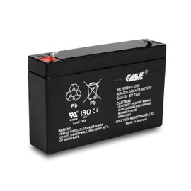 Casil Genuine Battery, 6 Volt 7 AH, F1 Terminal, Rechargeable SLA AGM Battery (1 Pack)