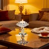 Xisakaca Crystal Lotus Flower Candle Holder, Votive Tealight Candlestick Stand