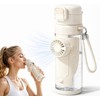 CRILEAL 2-in-1 Water Bottle with Foldable Fan, 690ml Portable Cooling
