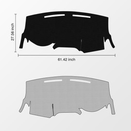 KUST Car Dash Cover for Dodge Grand Caravan 2011-2020(SE,SXT,GT)/Chrysler Town & Country 2011-2016 Polyester Non-Slip Center Console Dash Cover Interior Accessories for Grand Caravan No Glare Black