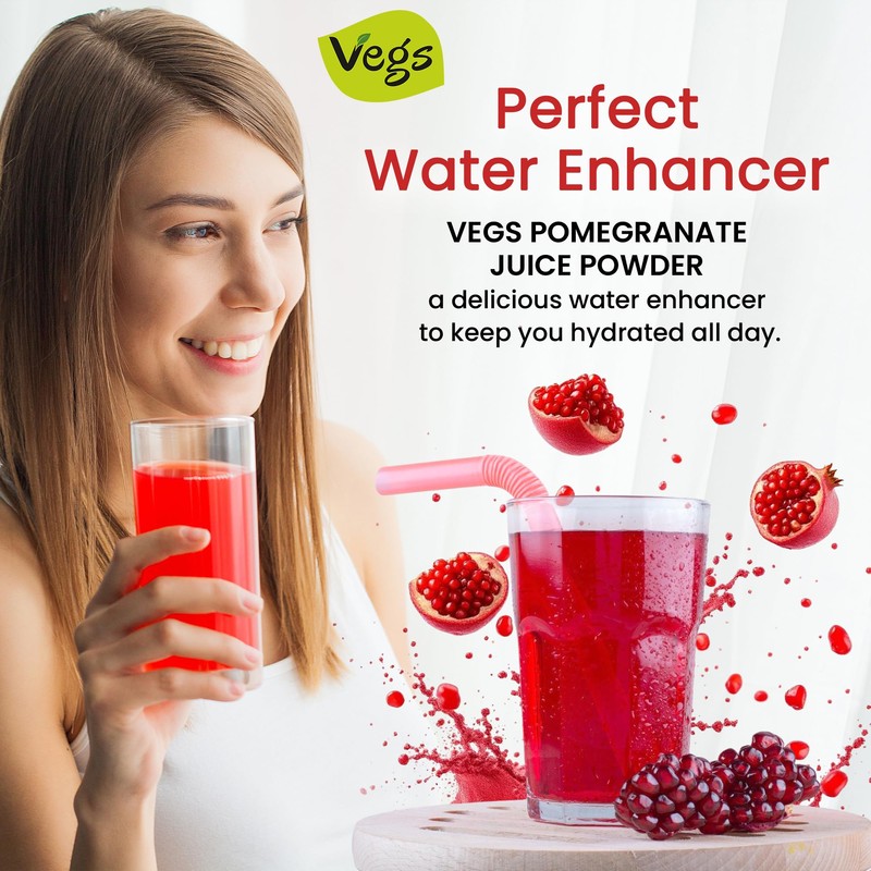Vegs Pomegranate Juice Powder - Freeze Dried Organic Pomegranate Fruit