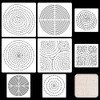 FREEBLOSS 8Pcs Sashiko Stencils Sashiko PET Template Annual Ring Embroidery