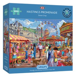Gibsons Hastings Promenade - Rompecabezas de 1000 piezas  Rompecabezas sostenible de nostalgia para adultos y adolescentes  Tablero 100 reciclado...  