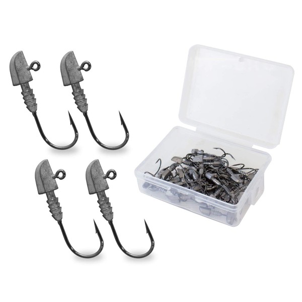 GORIX GJIG-B Jig Head, Set of 50 with Case, Ajing, Rock, and Other Bullet Liners, Hooks for Fishing, Sinker, Sharp Pointed Jig, 0.03 oz (0.8 g)