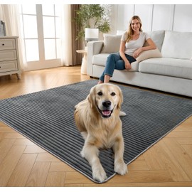 FunFurry Flannel Washable Pee Pad for Dogs - 2 Pack Reusable Dog Pee Pads Extra Large, Fast Absorb Pet Playpen Mat with Non-Slip Back, Waterproof Puppy Training Pad. (Dark Grey, 48" X 48")