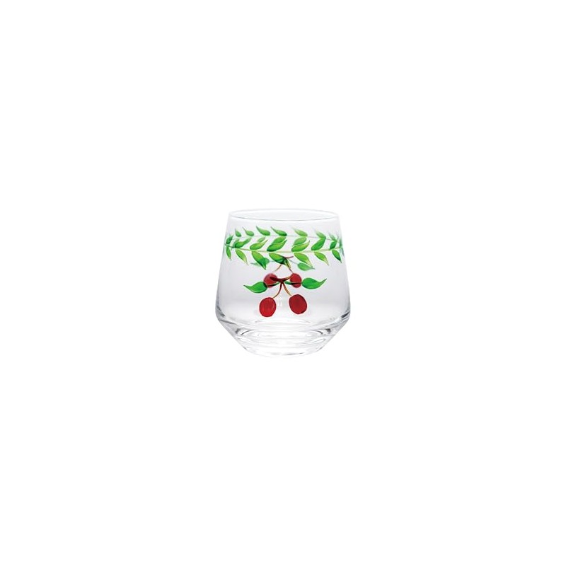 Creative Co-Op 12 -oz Drinking Glass with Cherries, Set of