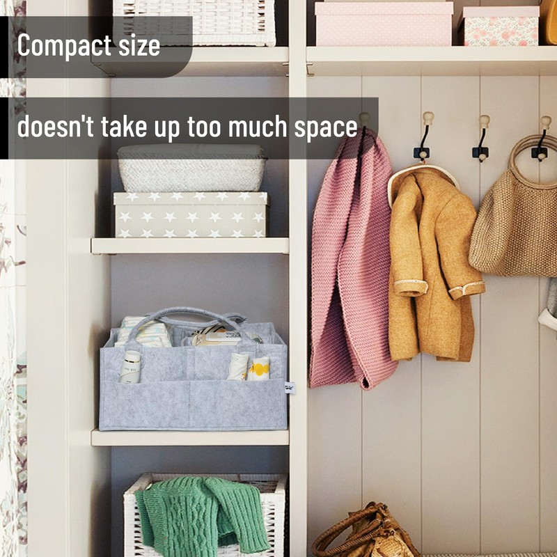 Mr. Pen- Baby Diaper Caddy Organizer, Grey, Large, Diaper Organizer,