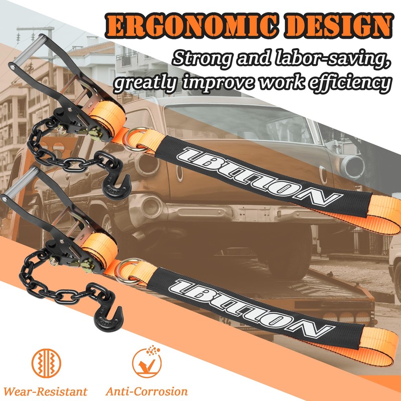 IBITION 4 Pack Car Tie Down Straps for Trailers with