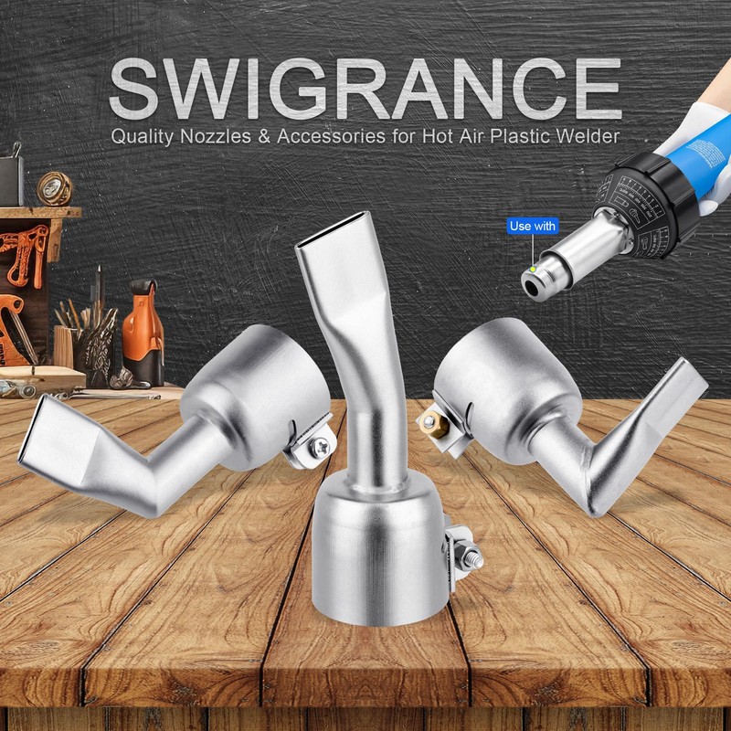 SWIGRANCE Hot Air Welding Nozzles 3Pcs/Set (Straight, 90 Degree and