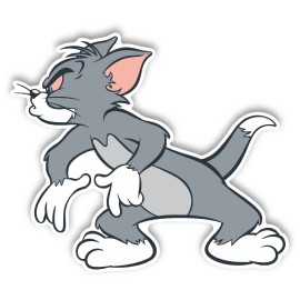 4kids Tom And Jerry Cartoon Sticker laptop wall car phone Kids Child Family - 3" set of 2 stickers