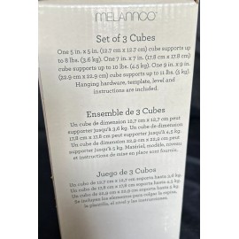 Melannco Floating Square Cube Shelves White for Bedroom Living Room Set of 3