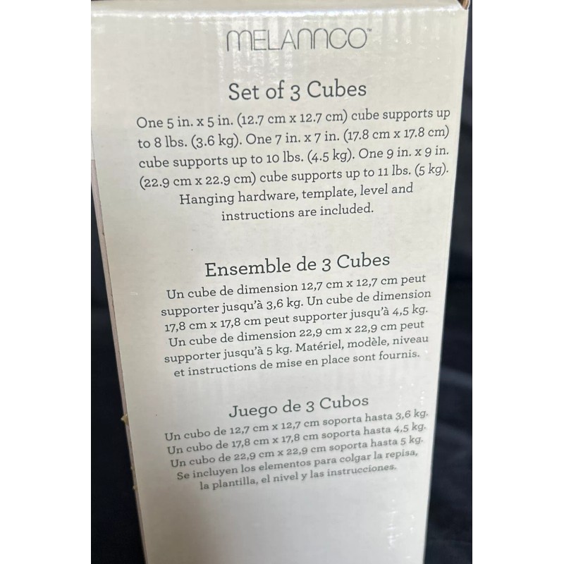 Melannco Floating Square Cube Shelves White for Bedroom Living Room