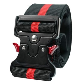 KUNN Work Tool Belt Quick Release Buckle,2-Inch Wide Adjustment Electrician Belt for 32-51inch Waist,Red