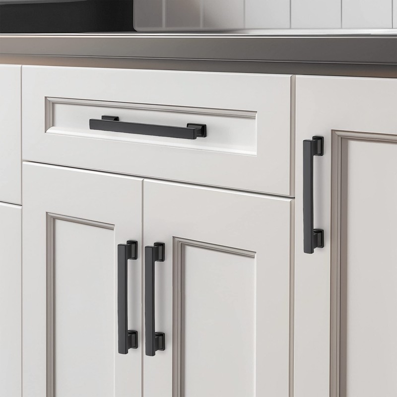 Ravinte Hardware 5 Pack Matte Black Cabinet Pulls - 6