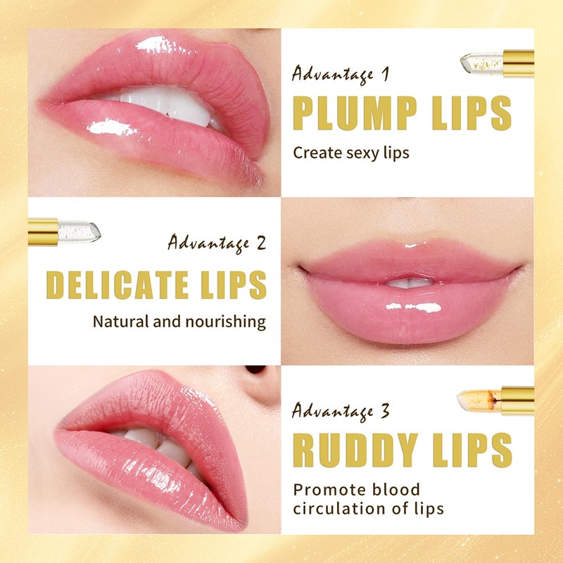 MUNIP Transferproof Color Changing Lipstick,Gold Crystal Ph Color Changing Conservation