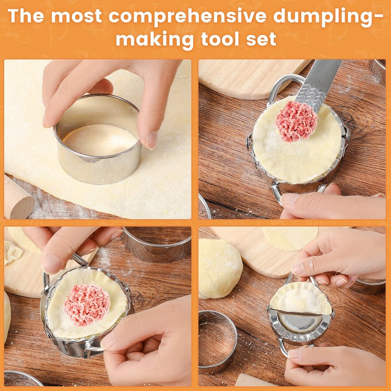 11 PCS Dumpling Maker Set,3 Sizes Dumpling Press & Dough